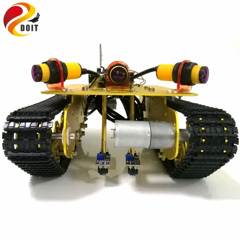 Bluetooth Управление отслеживающий препятствие Танк шасси TS100 с Arduino UNO R3 доска +