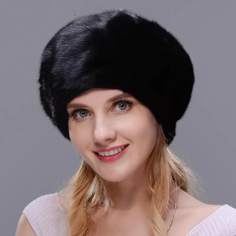 2018 Зимний новый стиль для взрослых цельная норковая меховая шапка женщин Зимняя
