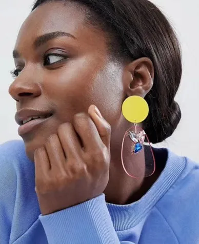 

Inlove 5 Colors New Fashion Simple Classic Shine Drop Aretes Transparent Acrylic Big Crystal Dangle Earrings Women Jewelry Gift