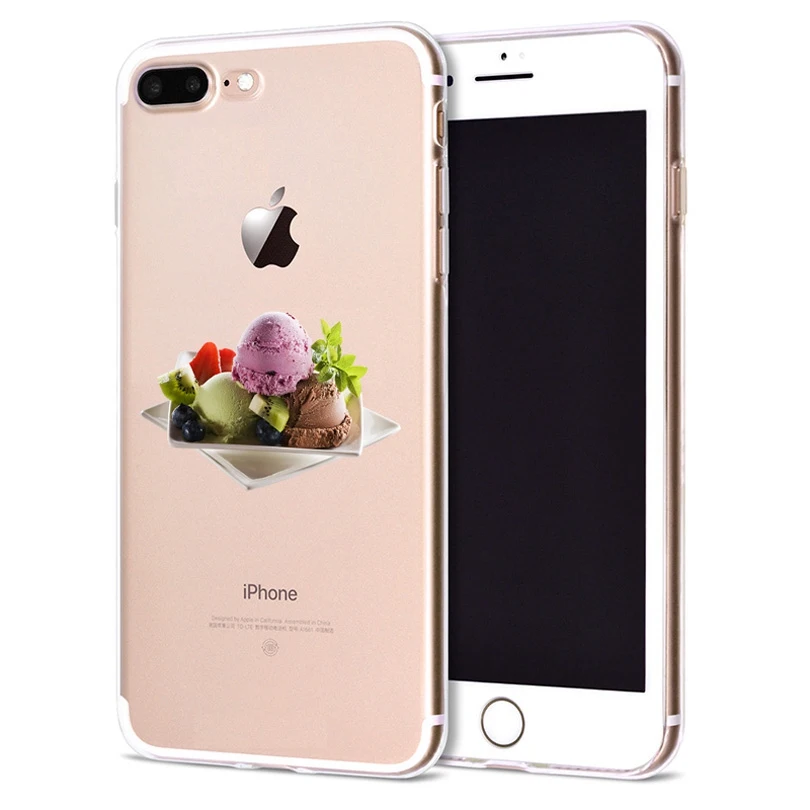 Чехол для Apple iPhone 6 6S 7 Plus X 10 мягкий чехол из ТПУ с милым мороженым Оригинальный 8 B316