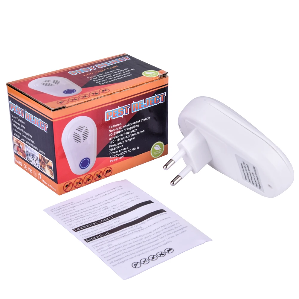 

EU UK US Plug Electronic Ultrasonic Pest Repeller Portable Anti Insect Device Mosquito Reject Machine Humane Mouse Rat Killer