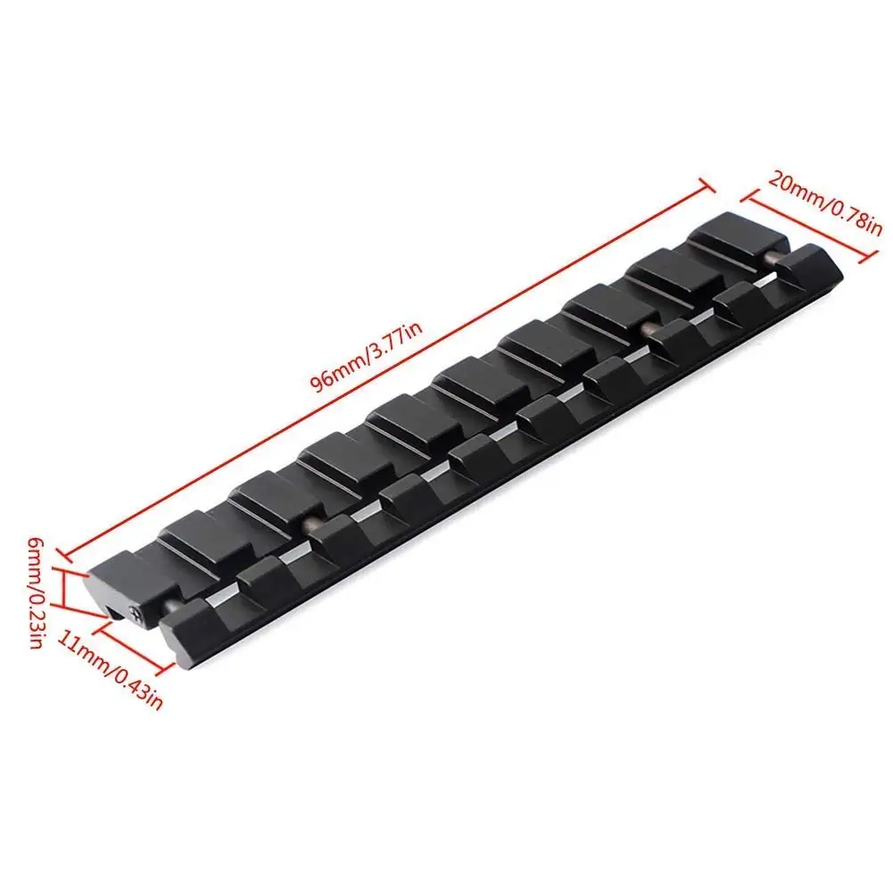 UniqueFire Snap in Rail Adapters 11mm Dovetail to 20mm Weaver Picatinny Converter Mount Base Low Profile 96mm Long | Лампы и освещение