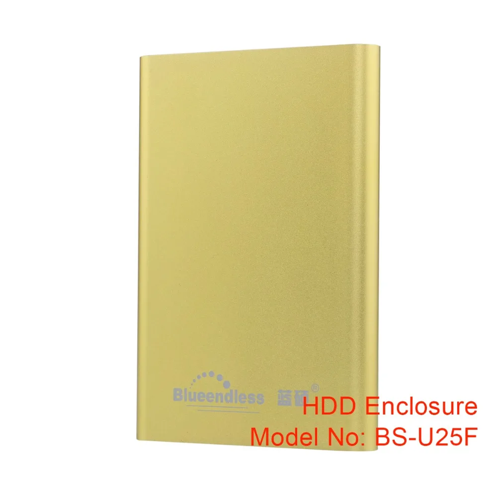 Металлические алюминиевые тонкие мобильные жесткие коробки для дисков с портом