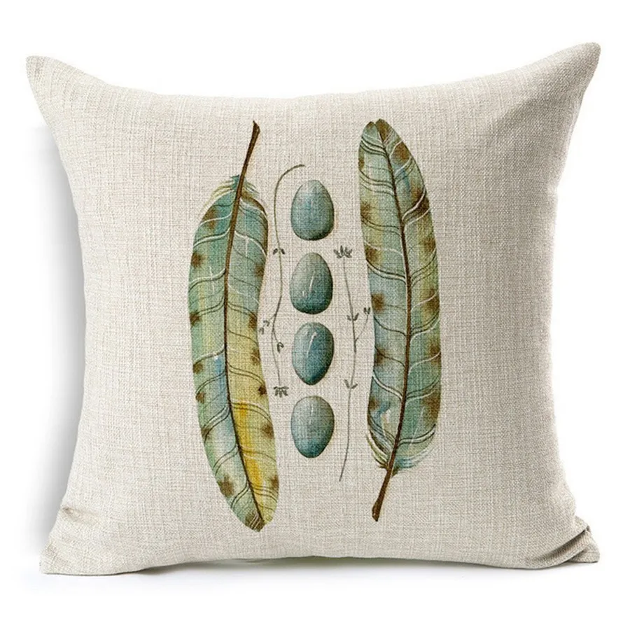 Винтажная Европейская изумрудно зеленая перьевая каменная наволочка для