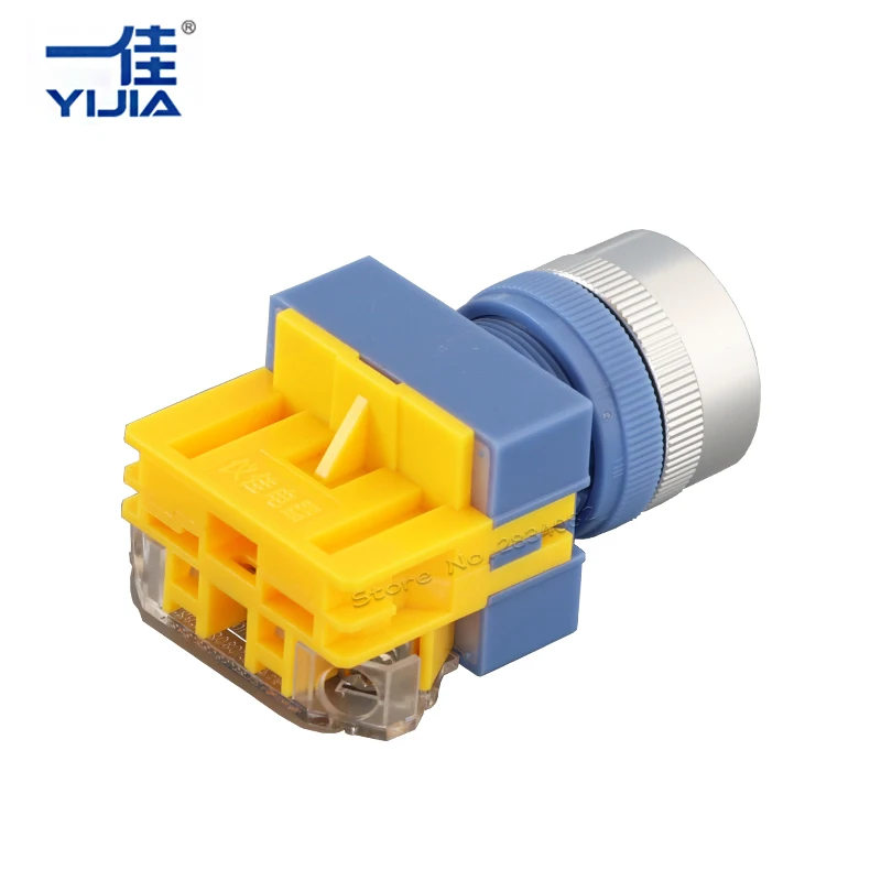 Silver contact 22mm Momentary Flat Push Button Switch Lockless Self Reset Round 1NO/1NC Normally Open ON LAY37-10BN/01BN | Обустройство