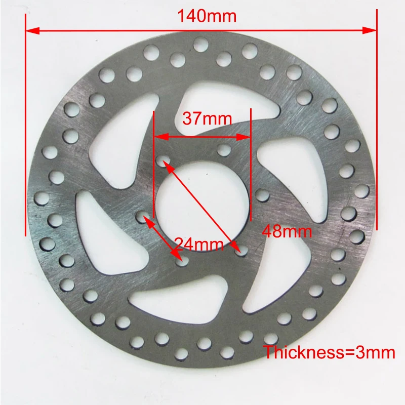 

140mm 37mm 6 Mounting Hole Disc Brake Plate Electric Scooter e-Bike Disc Brake Plate Electric Bicycle Accessories