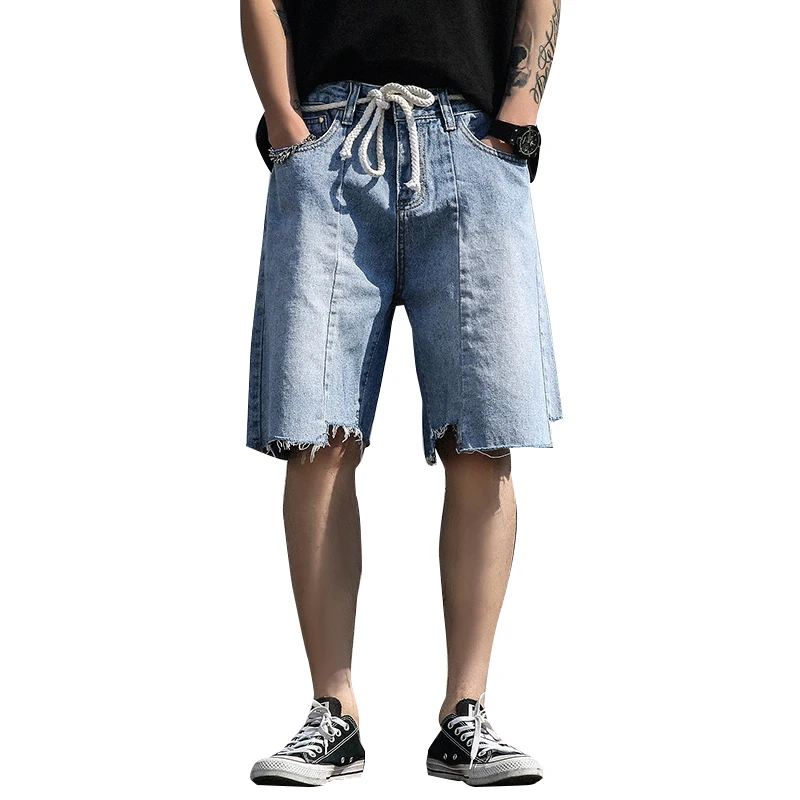 Женские стильные новые мужские джинсовые шорты повседневные до колена модные