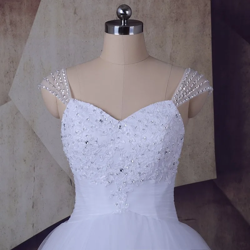 Белое свадебное платье из тюля 2018 LORIE Vestido De Novia Милая винтажная кружевная бусина