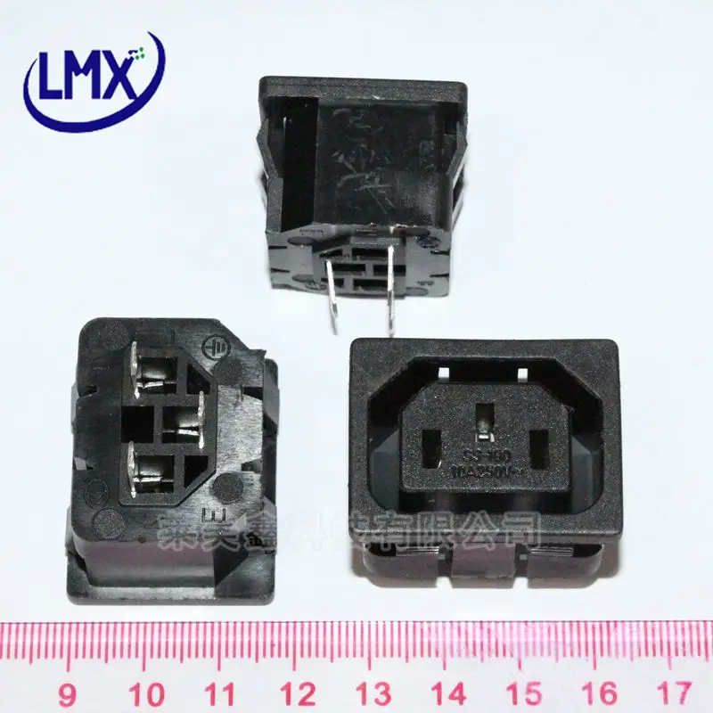Черная пластиковая оболочка IEC 320 C13 10 шт./лот 3-контактный зажим входная розетка