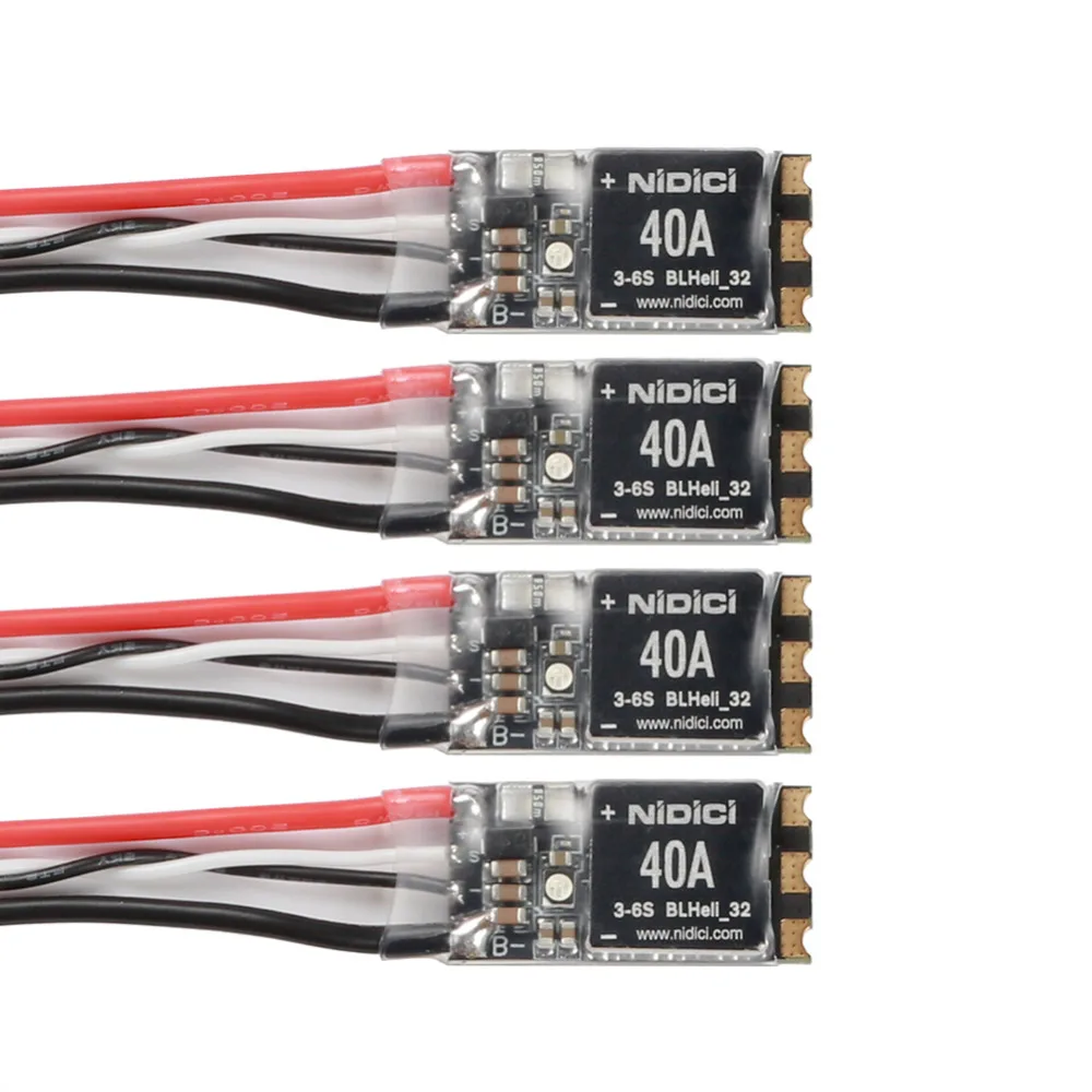 4 шт./лот NIDICI 40A 32bit BLHELI 32 Dshot1200 (3 6 S) ESC с RGB LED совместимым 2205 бесщеточным двигателем