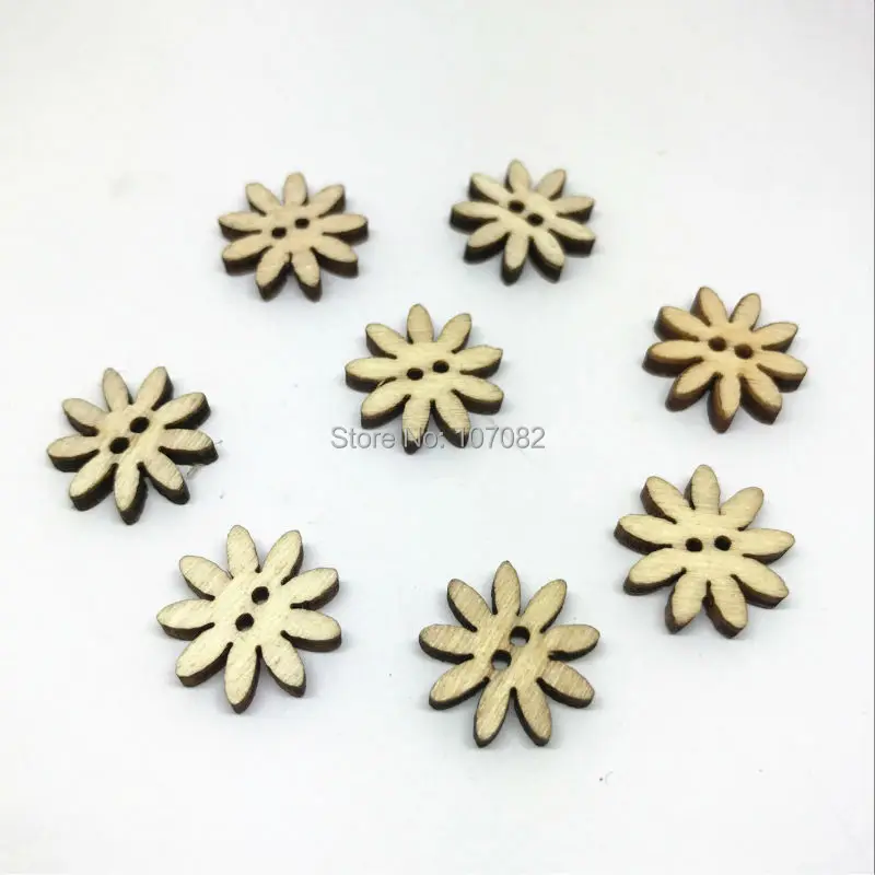 

1000pcs Natural Wood Flower Buttons 10mm 2 Holes Daisy Sewing Button Embellishments Crafts Scrapbooking Cardmaking