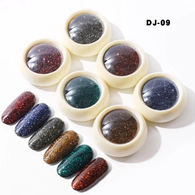 DK-09 6 шт./компл. лазерный цветной блеск для ногтей, Mix Размеры нейл-арта пудра с эффектом блеска DIY маникюр 3D блестящие украшения ногтей советы в новом дизайне - Цвет: DK-09