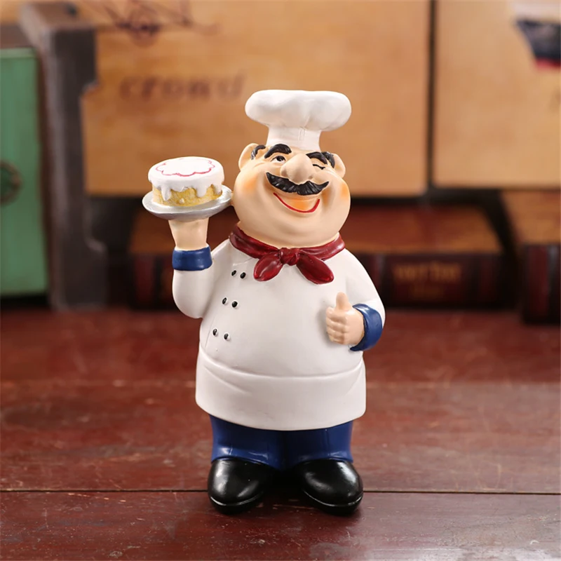 Ретро Американский сельской местности Стиль повар шеф-повар смолы фигурки