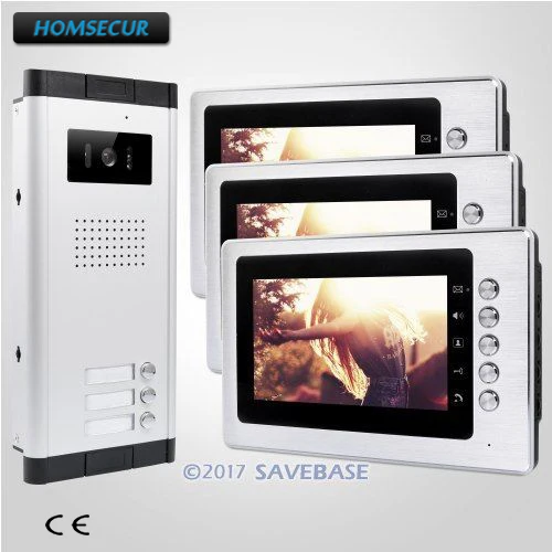HOMSECUR 7&quot Apartment Video Secure Doorbell Intercom with 3pcs Monitors for Home | Безопасность и защита