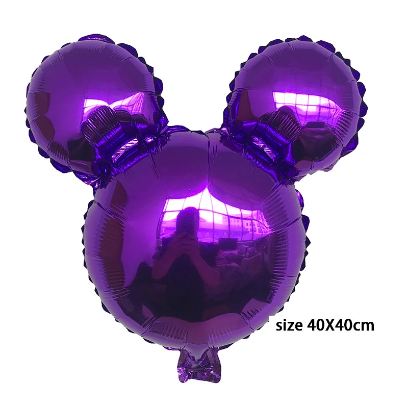 purple 1 шт. 40X40 см Микки Маус шарики для вечеринок Микки Минни фольгированные шарики Свадебные украшения Детские шарики, День подарков будущей матери - Цвет: purple