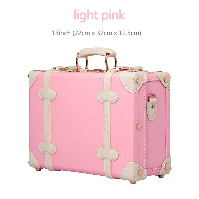 13 inch Light Pink UNIWALKER 1" 13" дюймов, водонепроницаемый винтажный Чехол для багажника, сумка для багажа, маленький чехол для костюма, Цветочная декоративная коробка с ремешками для женщин - Цвет: 13 inch Light Pink