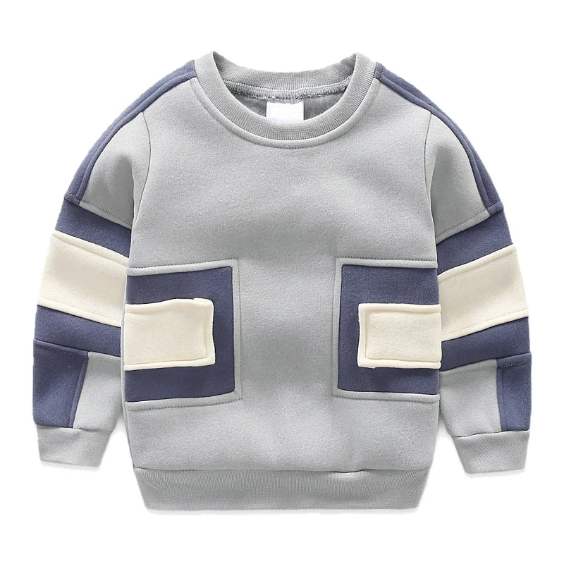 Новинка модная футболка для мальчиков в стиле пэчворк детские теплые толстовки