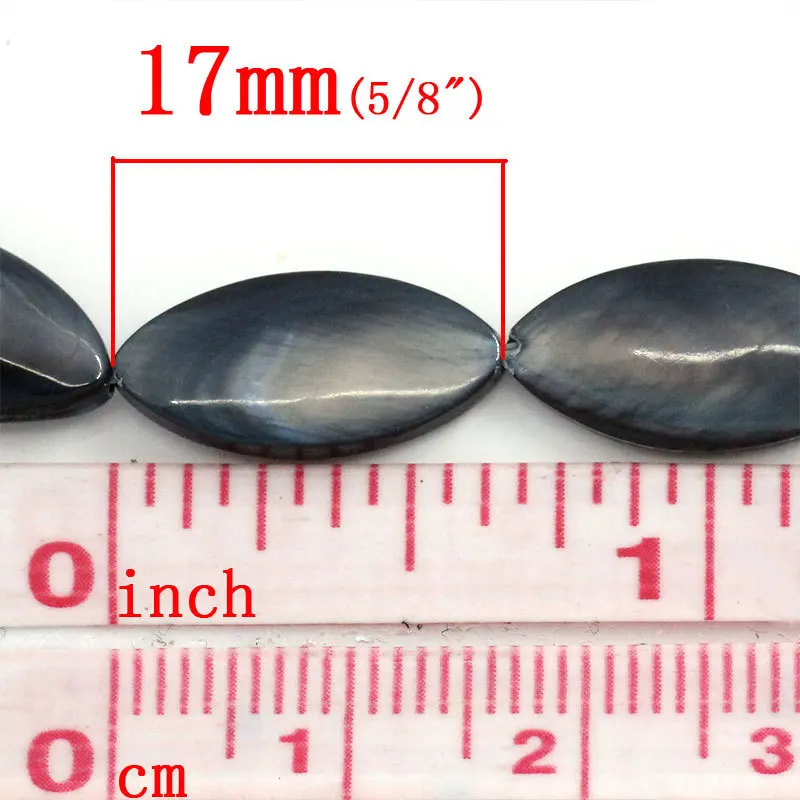 Free Shipping! Shell Loose Beads Oval Dark grey 17x9mm 39cm long Approx 46PCs (B24997) | Украшения и аксессуары