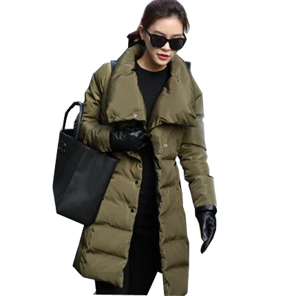 Uwback 2018 Новое Брендовое зимнее пальто для женщин большой размер черный/зеленый