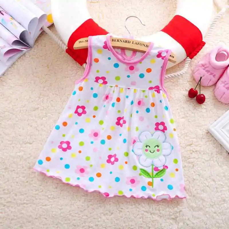 FHADST/2019 г. Милое платье для маленьких девочек Vestido infantil хлопковые обычные платья