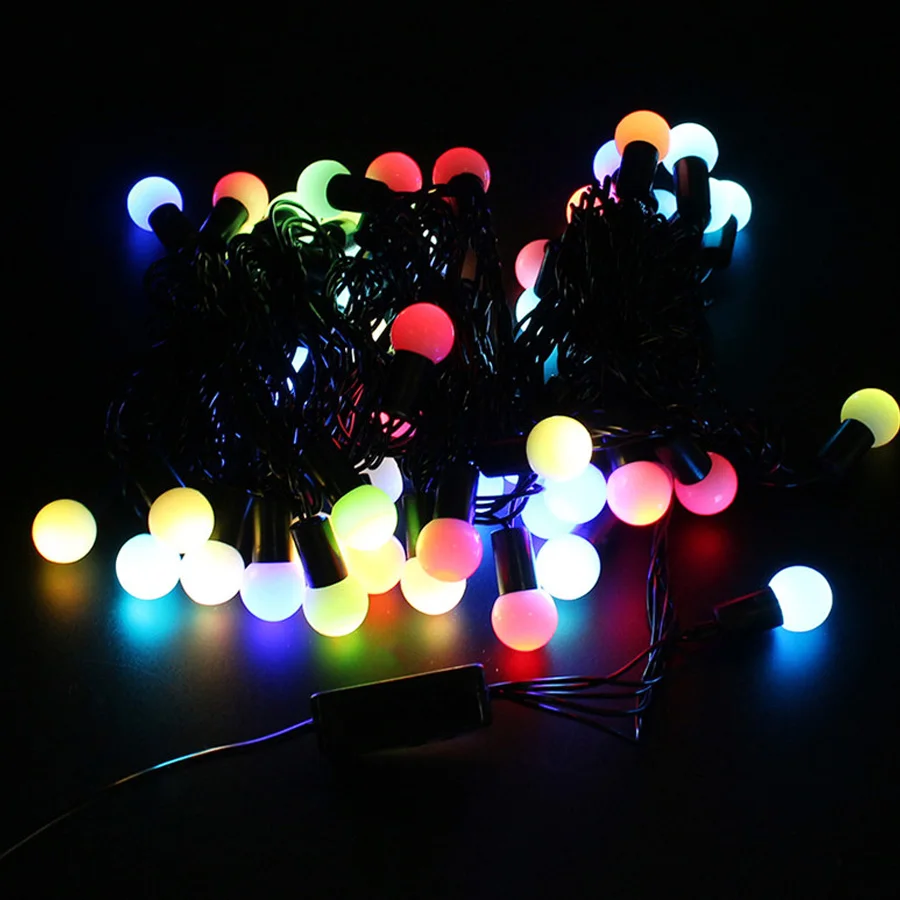 Уличная Рождественская светодиодная гирлянда с шариками 5 м 50 шт. Сказочная из