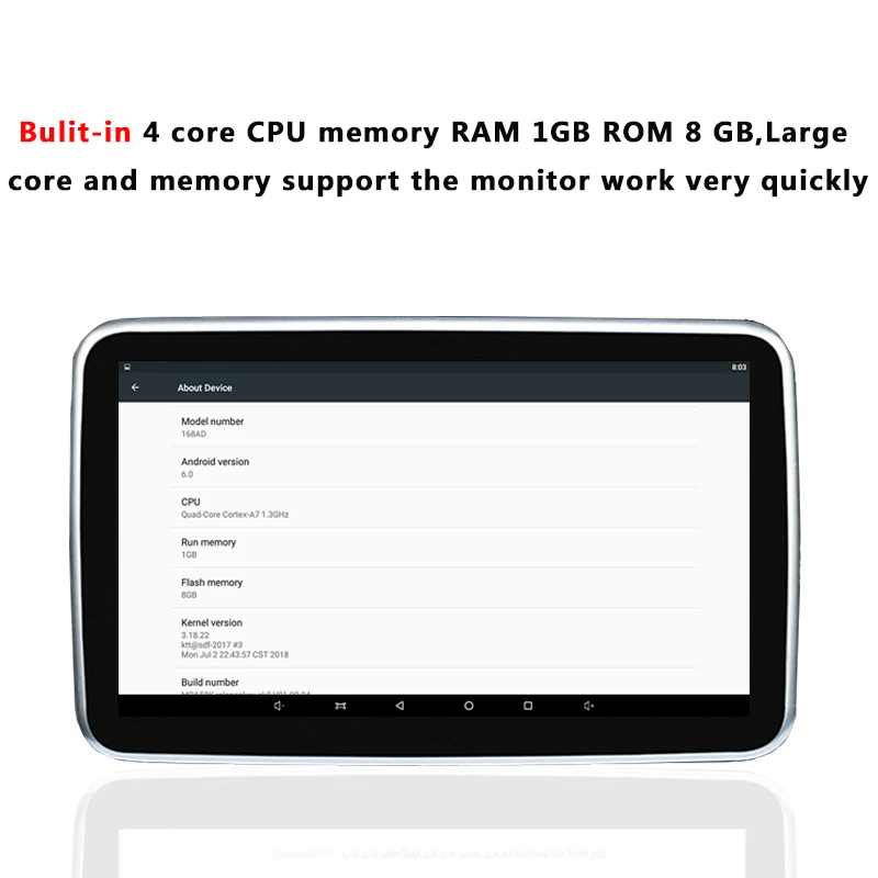 10,1 дюймов Android 6,0 автомобильный монитор HD 1080 P MP5 сенсорный экран DVD плеер с WI-FI/HDMI/USB/SD/FM-радио/Bluetooth ТВ подголовник
