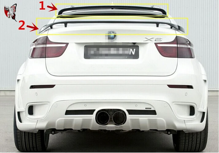 Неокрашенный спойлер для крышки багажника 2 шт. выше + ниже BMW X6 E71 2008 2009 2010 2011 2012 2013