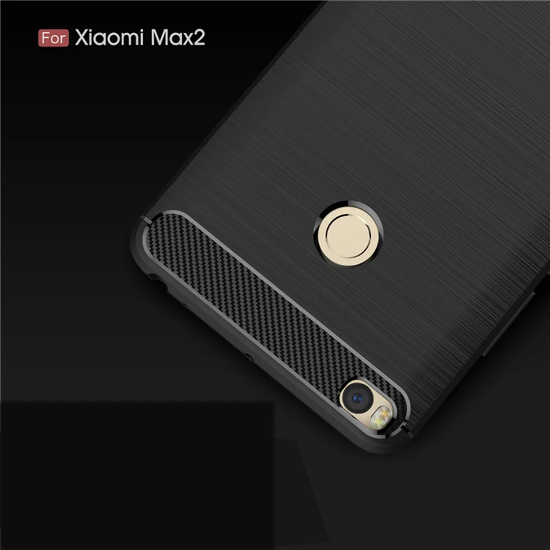 Роскошный чехол для Xiaomi Mi Max 2 Мягкая силиконовая углеродного волокна Броня