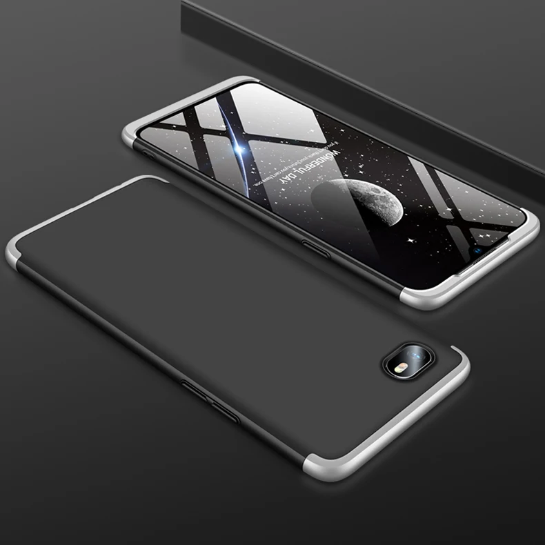Oppo A1K чехол 360 полная защита противоударный матовый чехол для телефона для Oppo A1K OPPO A1K A 1K OPPOA1K CPH1923 - Color: Silver Black Sliver
