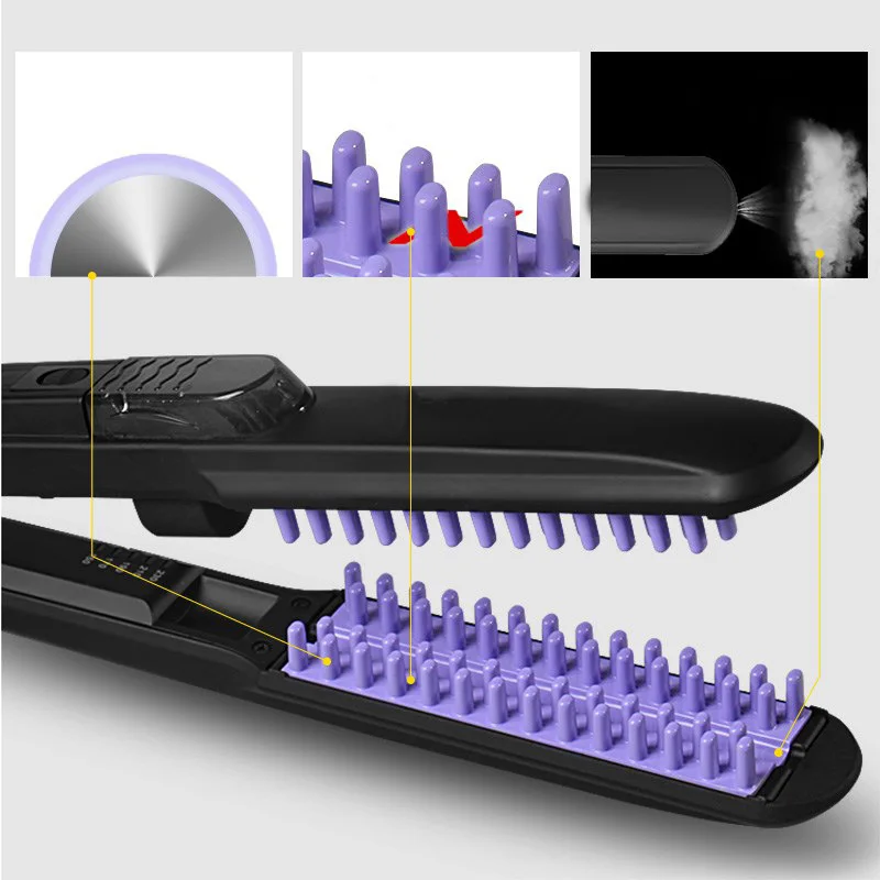 Профессиональный Пароварка Расческа Щетка плоский утюг 35 Вт черный для укладки