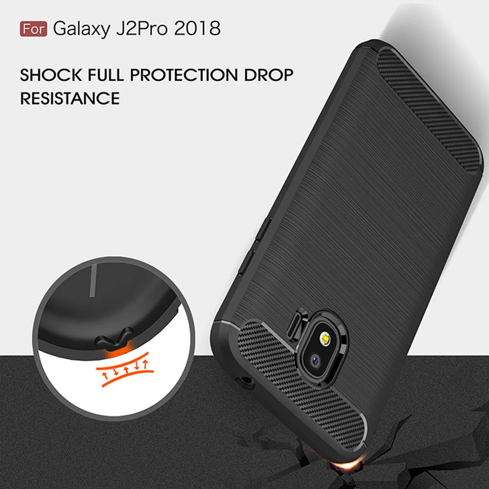 Мягкий чехол из углеродного волокна для Samsung Galaxy J2 Pro 2018 чехлы телефонов J250F ZGAR |