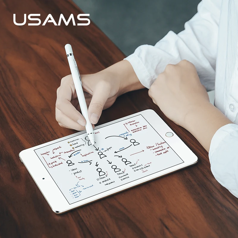 Для apple Pencil USAMS Новый емкостный стилус сенсорный карандаш для ipad 2017/2018 iPhone Samsung с