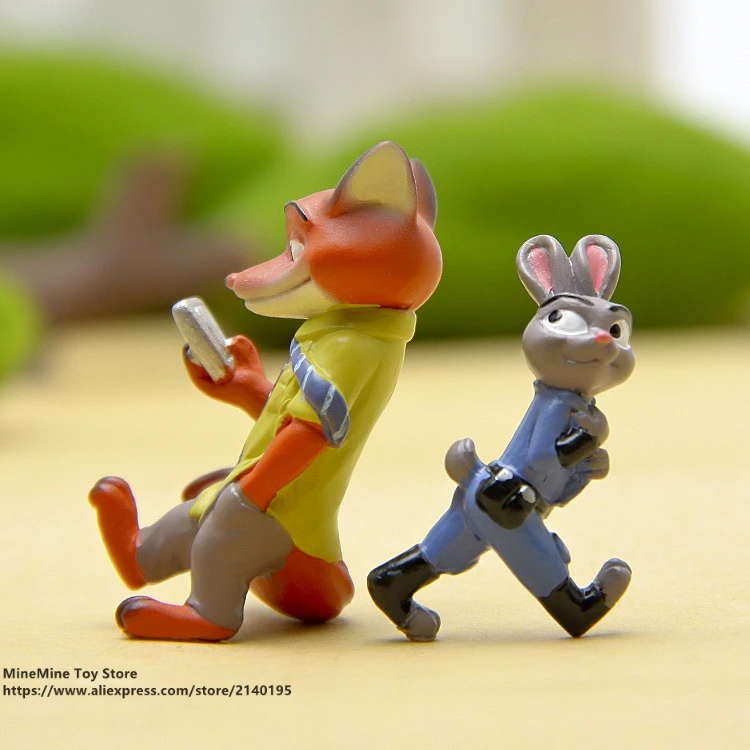 DISNEY Zootopia Ник лиса Джуди Кролик 3 4 см фигурка героя коллекция кукол из ПВХ игрушки