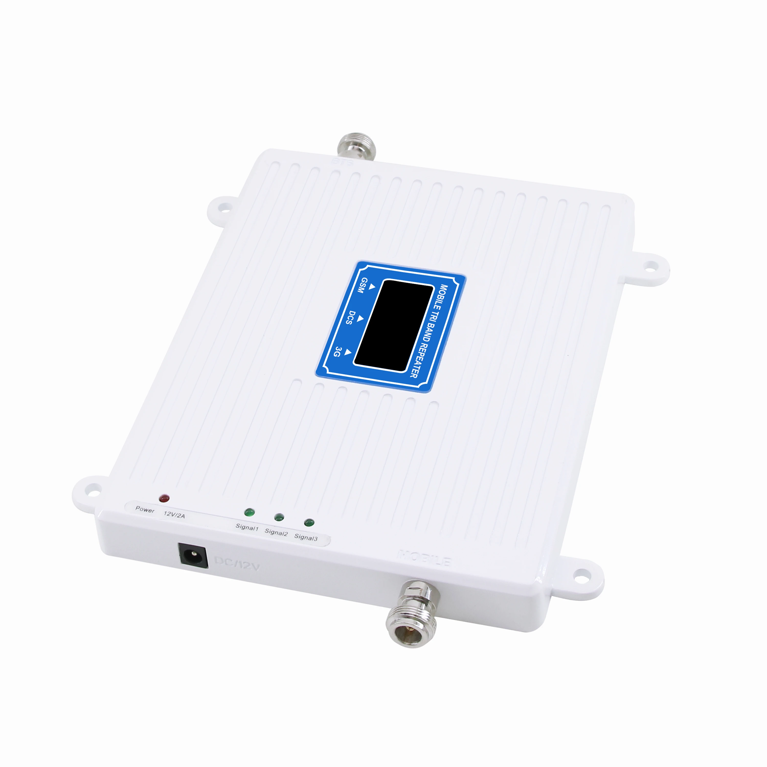 Трехдиапазонный ретранслятор Gain 70 дБ 2G 3G 4G для GSM 900 МГц + DCS LTE 1800 WCDMA UMTS 2100 с ЖК