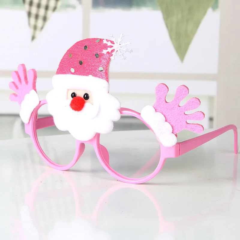 5 шт./лот милые Рождество Аксессуары Санта Клаус очки Бесплатная без Очки подарки