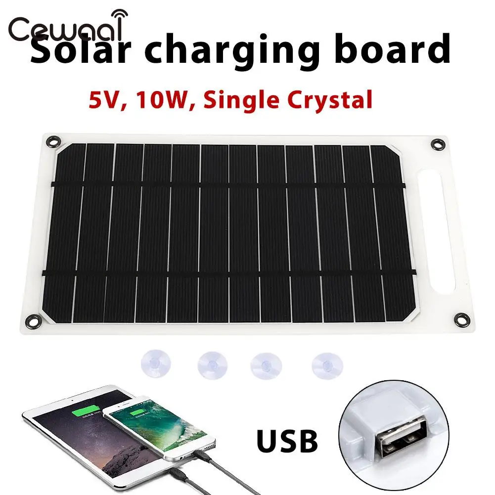 Солнечная панель USB порт Прочный планшет солнечный генератор 5V 10W Путешествия