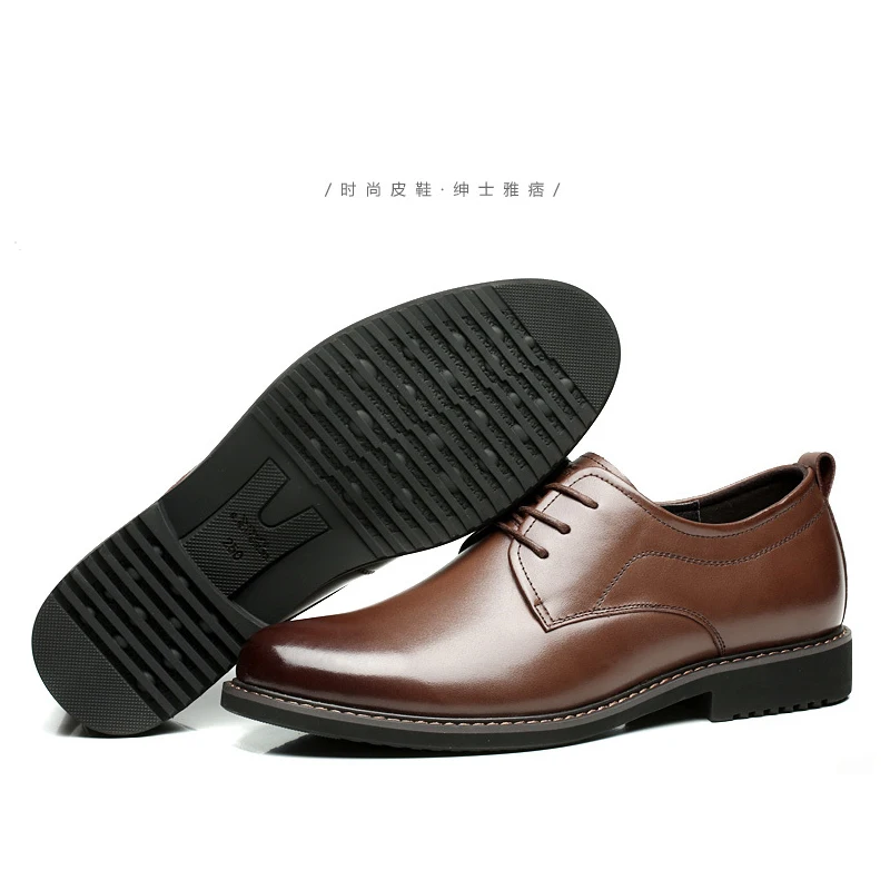 Г. Н.. ШИ ЦЗЯ Высокое Качество Браун Полное Зерно Кожа Верхних Резиновая Подошва