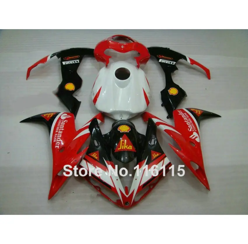 Набор обтекателей MOTOMARTS для мотоциклов YAMAHA YZF R1 2004 2005 2006 черный красный комплект