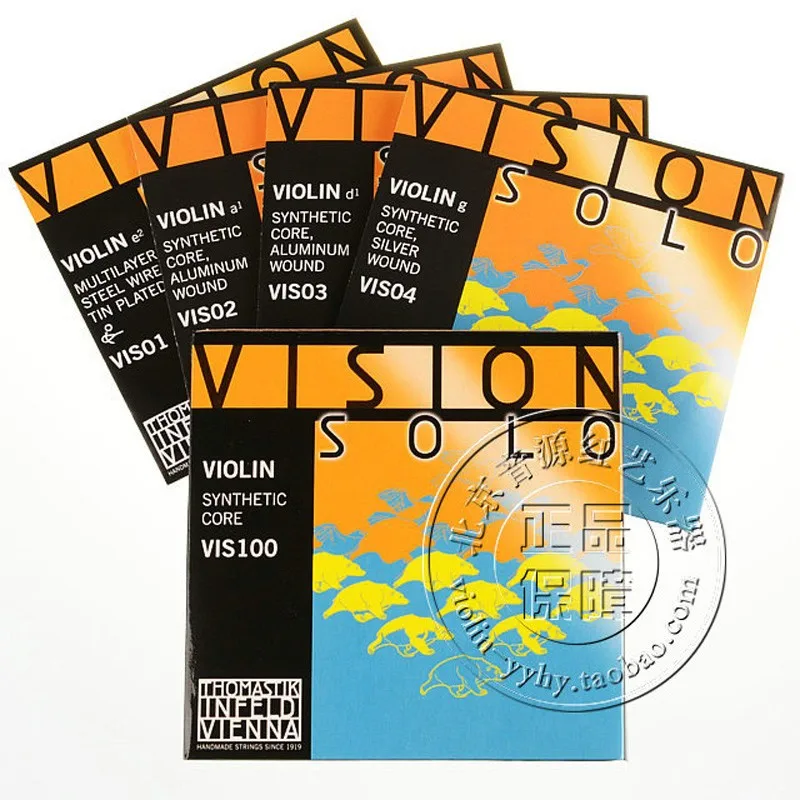 Thomastik Vision Solo(VIS100) 4/4 Струны для скрипки полный набор Med Alum-D, сделано в Австрии, Лидер продаж