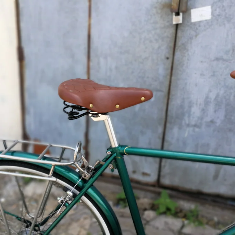 Кожаное седло для велосипеда в стиле ретро|folding bike saddle|bike saddleleather saddle |