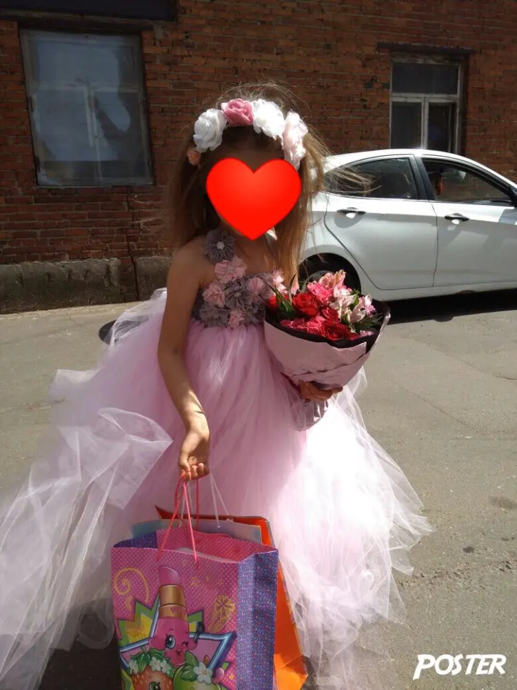 Girl Dress Princess Pink Flower Dresses Beautiful Grey Children for Girls 14year | Детская одежда и обувь