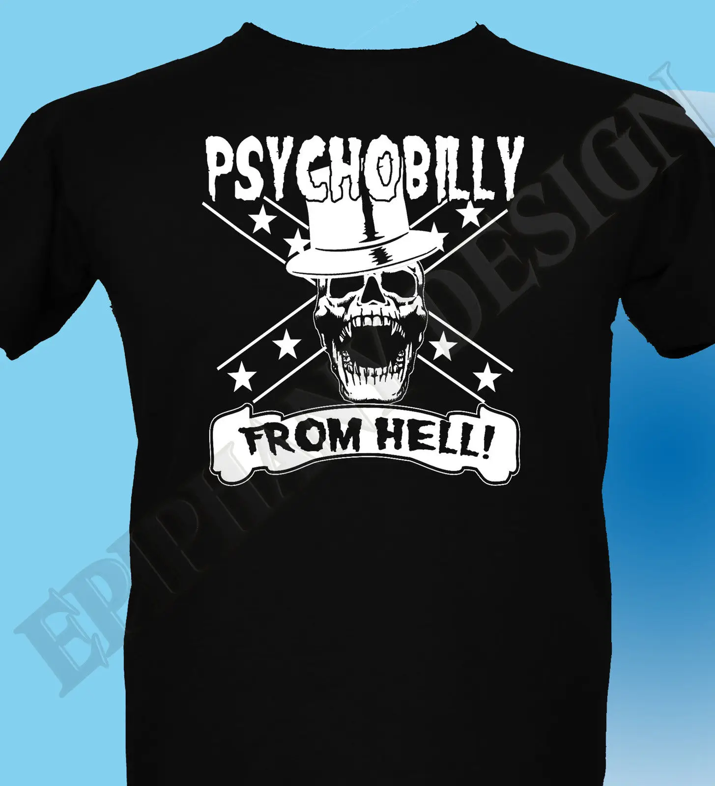 Хит продаж Топ Одежда для фитнеса топы Мужские рокабилли Psychobilly Панк футболка Pour