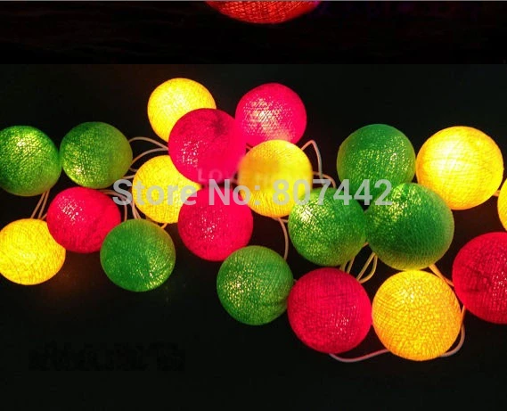 Красный и желтый зеленый 20 шаров/Набор хлопковых шаров гирлянда для дома сада