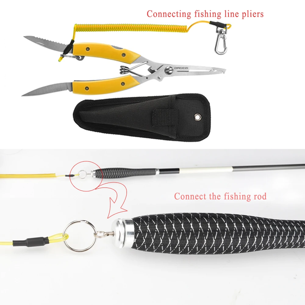 JACKFISH Fishing Retention Ropes with Camping Carabiner Secure Lock Steel wire Rope Tools Accessories | Спорт и развлечения