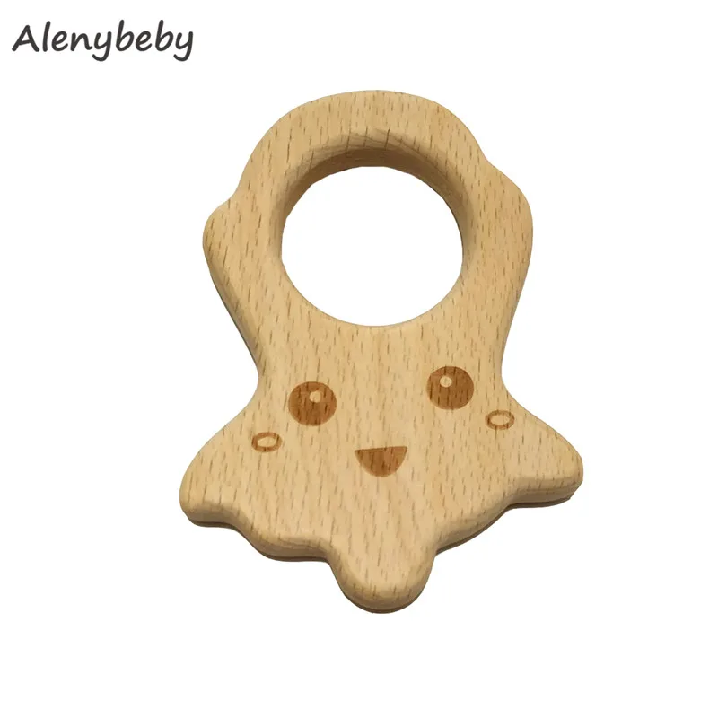 184 1pcs BPA FREE Natural Wood Teether Cartoon Animal Shape Wooden Baby Teether Toy Safe New baby Teething Toys Baby Shower Gift - Цвет: 184