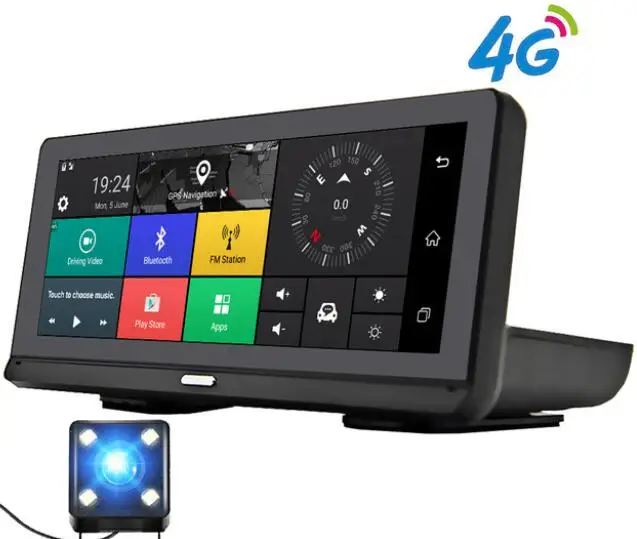 8" 4G Android Car DVR Camera GPS Navigation ADAS FHD 1080P Auto Video Recorder Dash cam Bluetooth WiFi Remote monitor