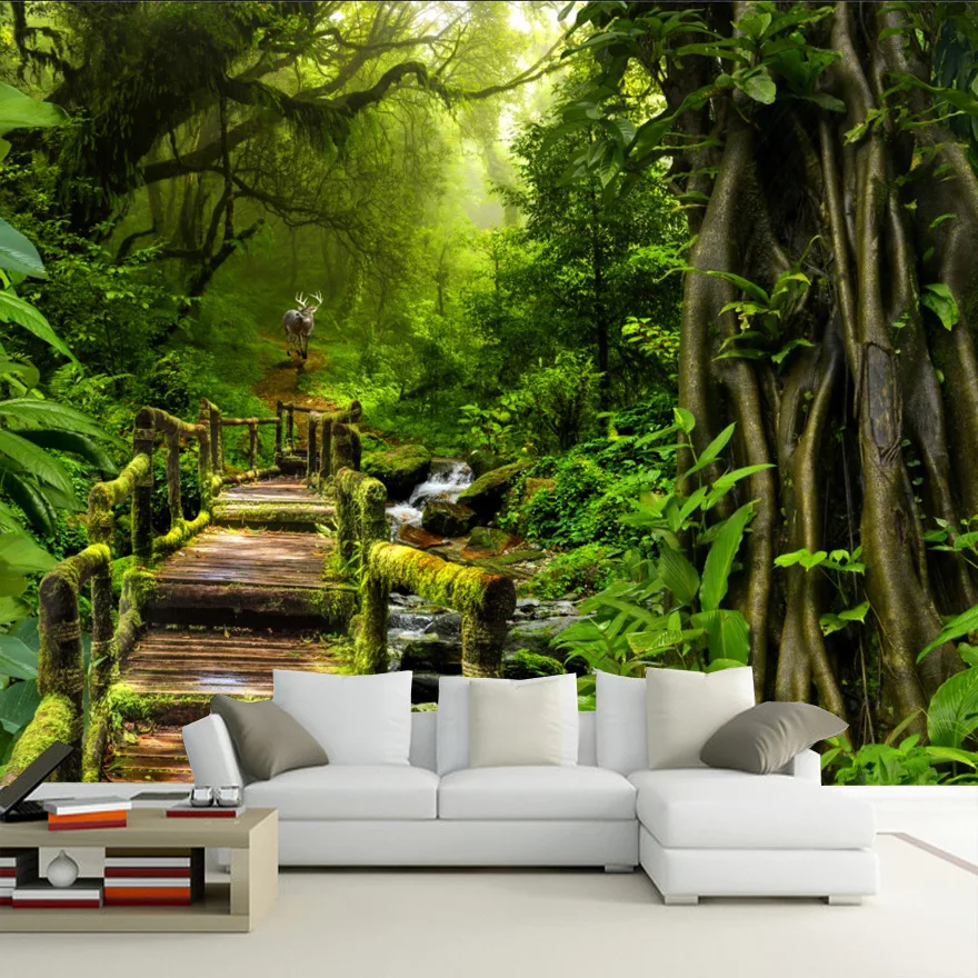 3d настенная бумага с лесным деревом для гостиной спальни домашний Настенный