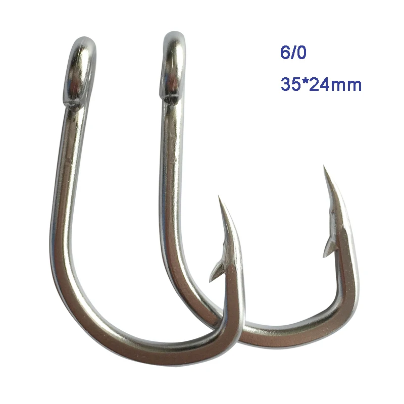 40pcs 6/0 Mustad Circle Fishing Hook Stainless Steel Circle Fishing Hook Barbed Hook For Fishing enlarge