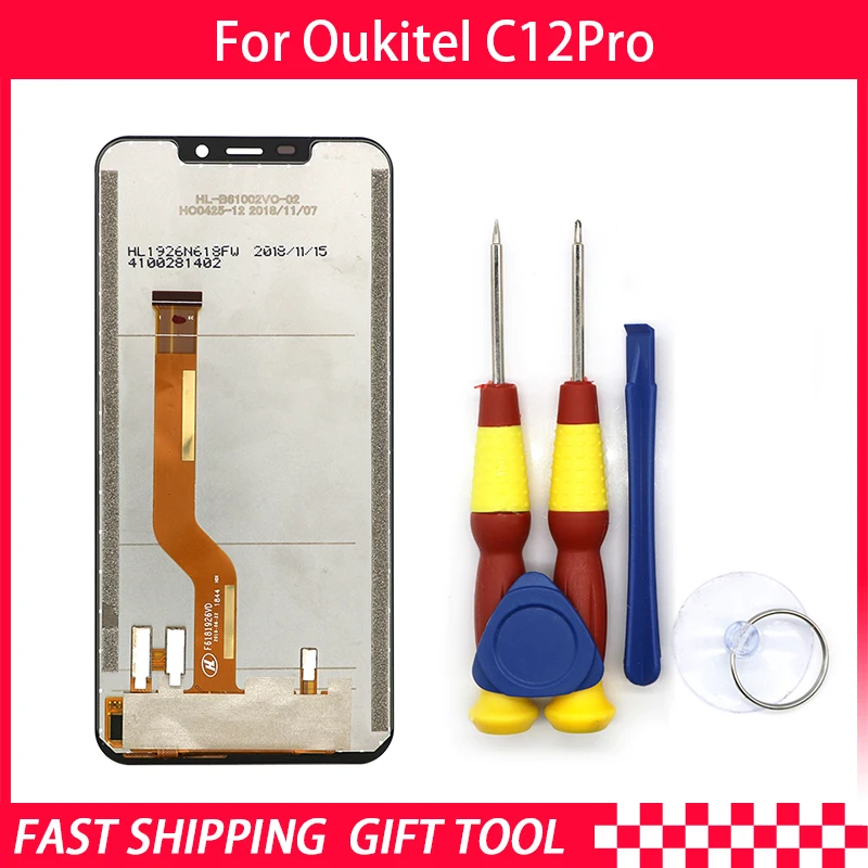 Новый оригинальный ЖК-дисплей Oukitel C12 Pro + сенсорный экран в сборе для Инструменты