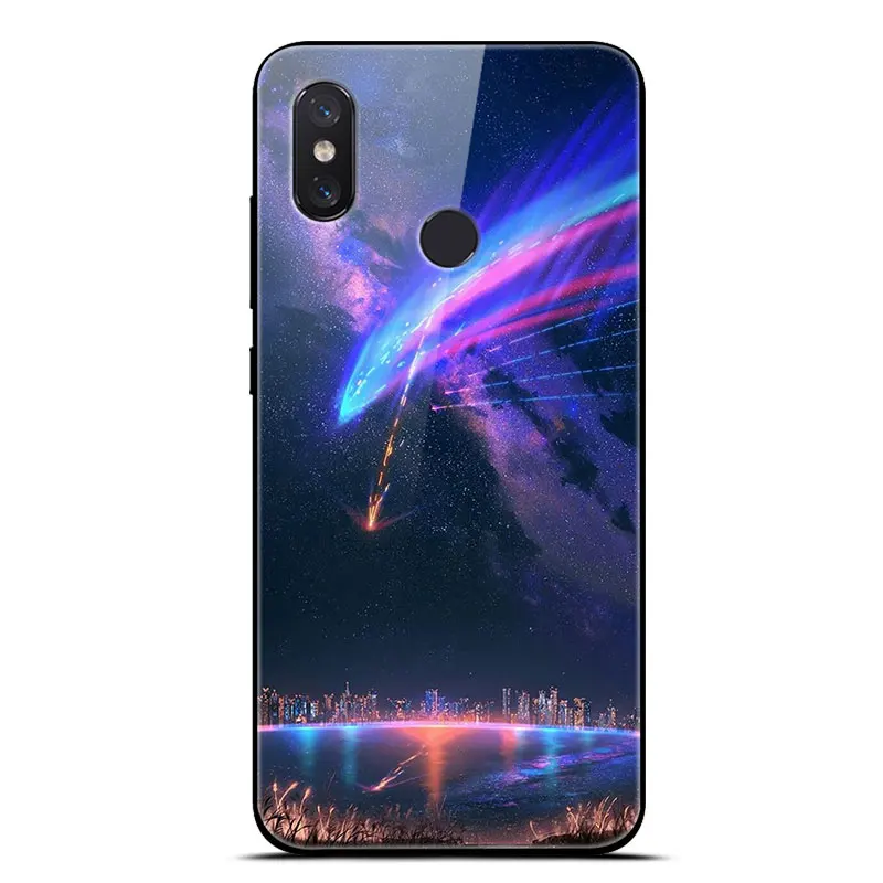 Для Xiaomi mi 8 Lite чехол на Xio mi 8 закаленное стекло чехол для телефона аниме для Xiaomi mi 8 Pro mi 8 SE мягкий бампер чехол Funda